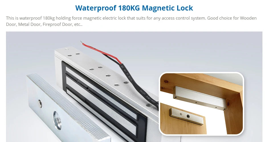 HOMSECUR Waterproof 180kg Holding Force Magnetic Electric Lock 12V For Door Access Control Video Intercom System