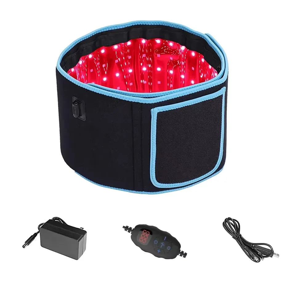 Red ＆Infrared LED Light Therapy Belt 850nm 660nm Back Pain Relief Wrap Burn Fat Wrap Slimming Machine Waist Heat Pad Full Body