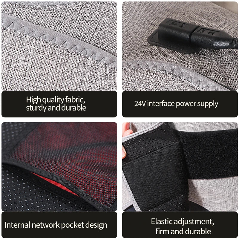 Red Light Heated Hip Wrap - Electric Deep Tissue Massage & Joint Relief Massage Cushion Tidesmit