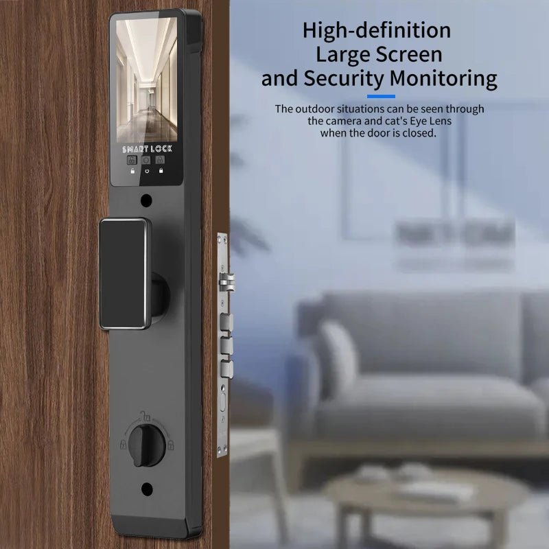 Tuya 3D Face Real-time Intercom Smart Door Lock Biometric Electronic Security Camera Intelligent Fingerprint Password Key Unlock