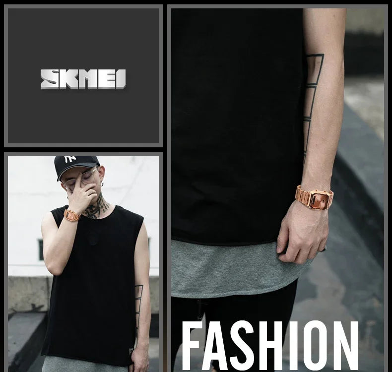 SKMEI 1220 Digital Quartz Watch for Men Sports Chronograph Waterproof Stainless Steel Shockproof Mens Wristwatches Reloj Hombre