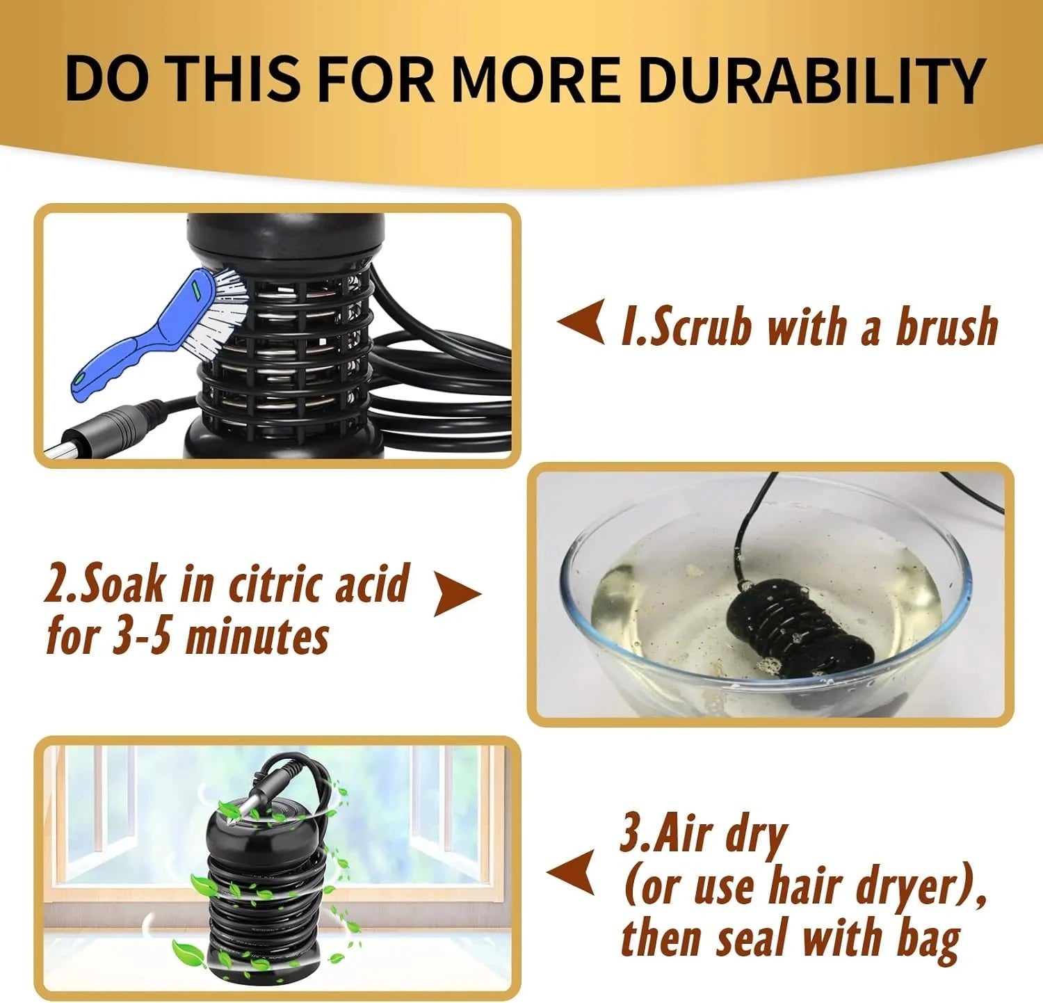 Cleaning instructions for black ionic detox foot bath array head for spa feet cleanse and relaxation.