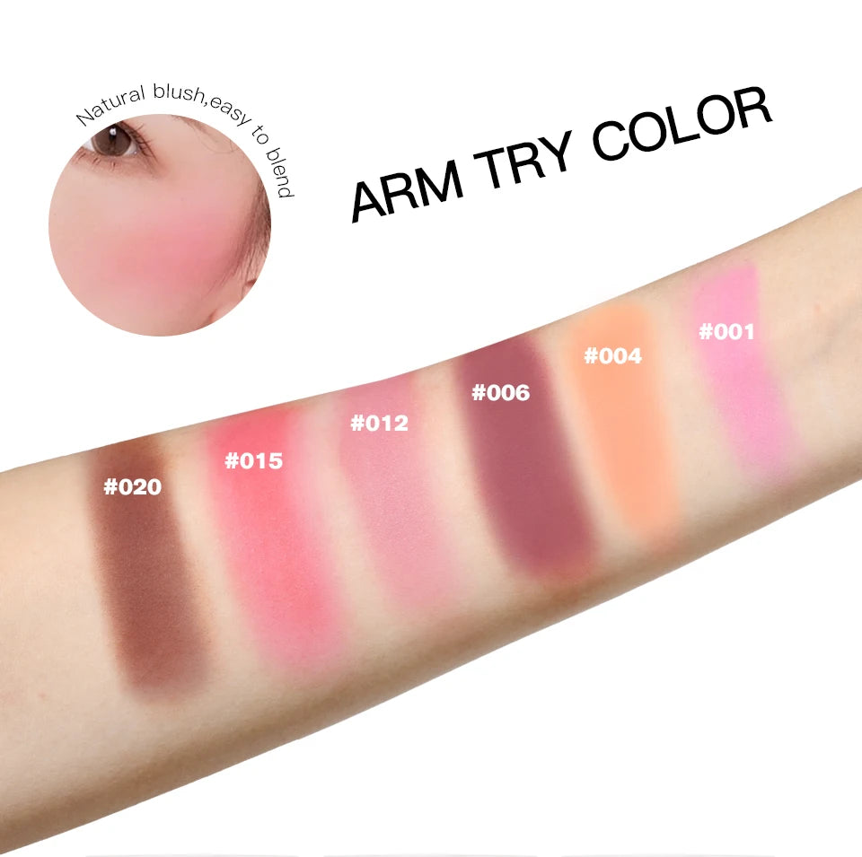 Tidesmit matte natural peach cheek tint blush palette swatch for waterproof face contouring and makeup application