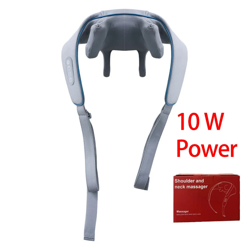 Shiatsu Neck Massager Cordless with Heat - Deep Tissue Relief GEN2 Relaxation Treatment GEN1 Grey Tidesmit