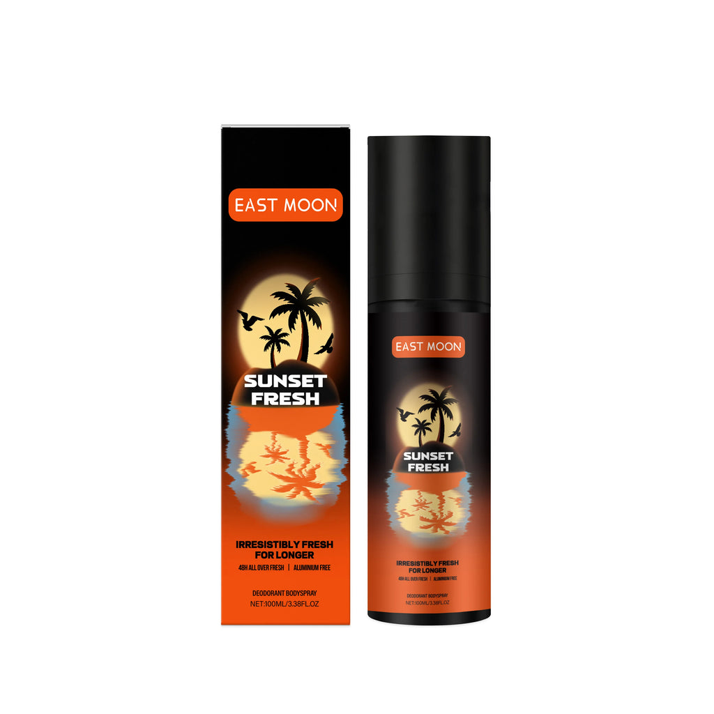 Tidesmit fruity underarm deodorant spray for sweat elimination and body odor removal for men.