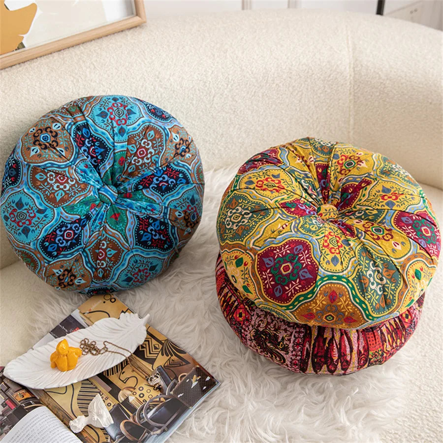 Floor Pillow Round Large Pillow Seating Meditation Pillow Inserts Bohemian Cushion Mandala Circle Cushion for Indoor Outdoor