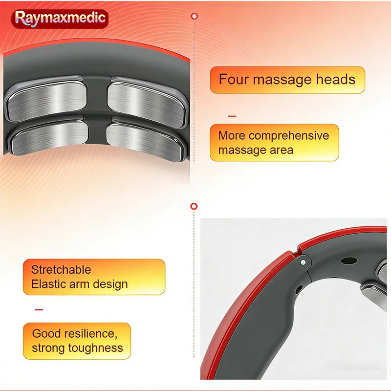 Vibration Neck Massager with Heated Pulse Relief - H808 Model Back Massage Instrument Tidesmit