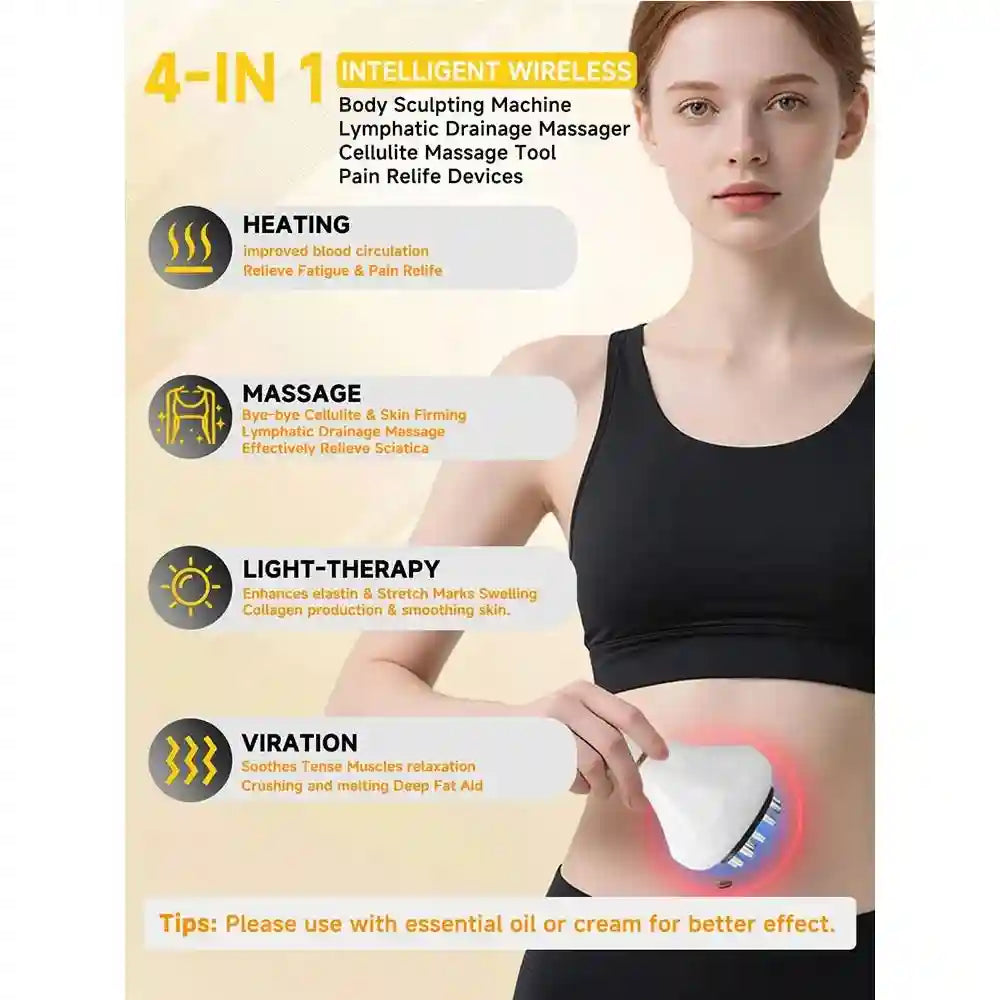 Massage Roller with Infrared Heating - Pearl White Rechargeable Device Massage Roller Tidesmit