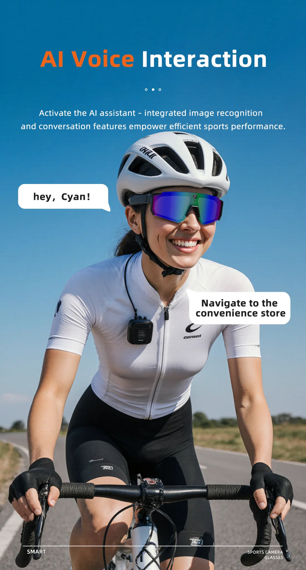 4K Camera Bluetooth Polarized Smart Glasses - UV400 Cycling Series Tidesmit