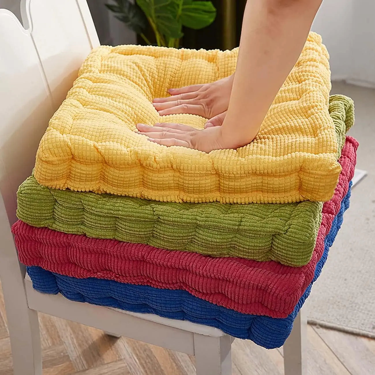 Meditation Floor Square Round Pillow For Seating Tufted Thick Pad Corduroy Cushion For Yoga Balcony Chair Seat Cushions Blue