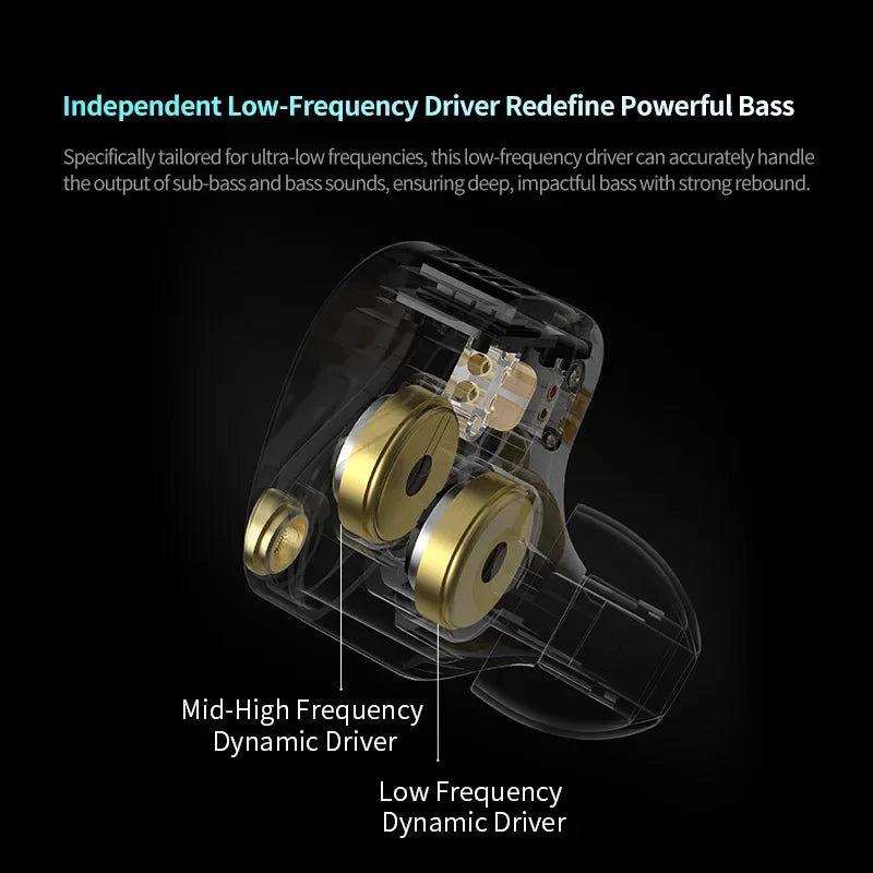 KZ Castor Tunable Bass HiFi Wired Earphones by Tidesmit Tidesmit