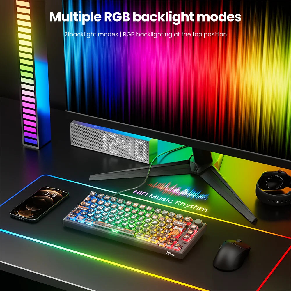 ROYAL KLUDGE RK M75 HE Magnetic Switch Mechanical Keyboard Rapid Trigger 0.01mm 75% RGB Hot Swap Gasket E-Sports Gaming Keyboard