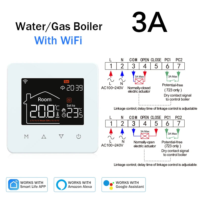 Tuya Smart Home Wifi Thermostat For Underfloor Heating Smart Thermostat Boiler Temperature Controller 220V Alexa Google Home