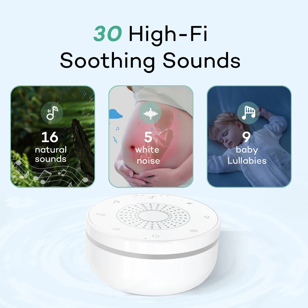 Sleep White Noise Machine with Soothing Sound Touchable Rechargeable Night Light Relaxing Audio & Sleep Lamp for Baby
