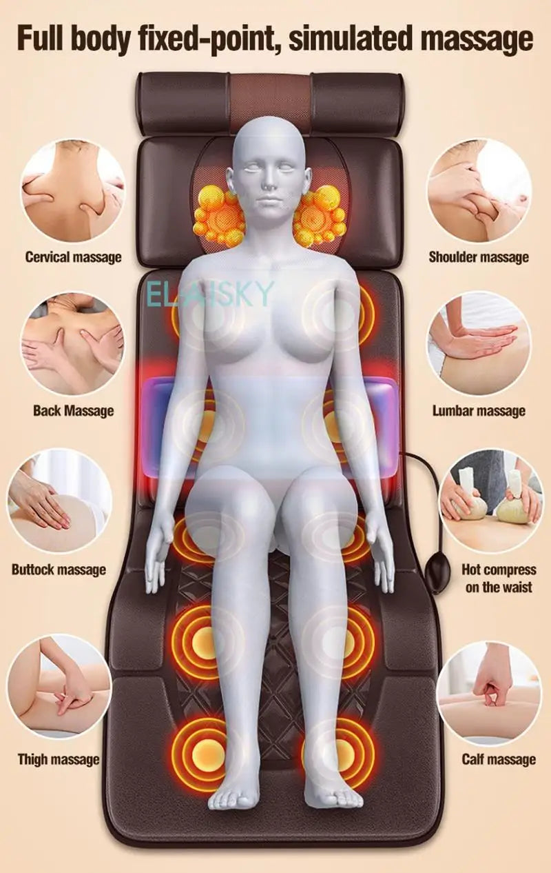 Electric Massage Mattress with Heat Therapy for Full Body Relief Massage Chairs Tidesmit