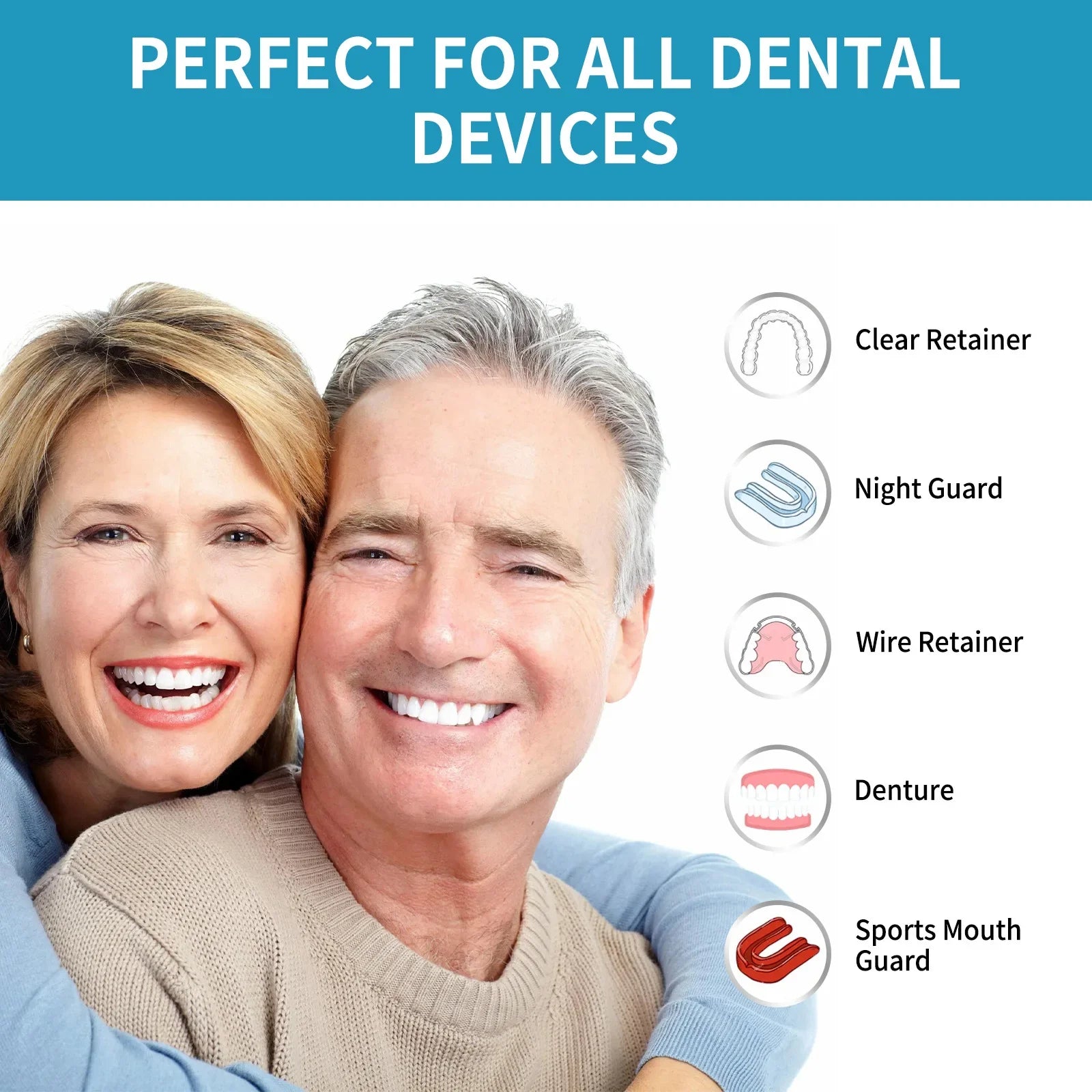 Tidesmit 30ml teeth whitening and aligner cleaning foam for removing stains and bad breath from dental retainers