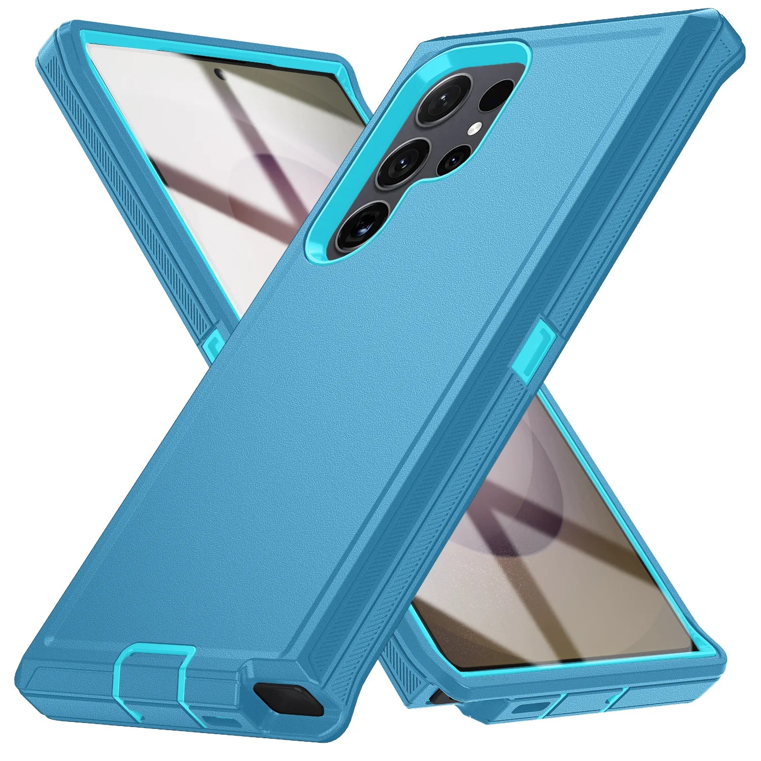 Samsung Galaxy S24 Ultra Military Armor Case With Kickstand Sky Blue-Blue Tidesmit