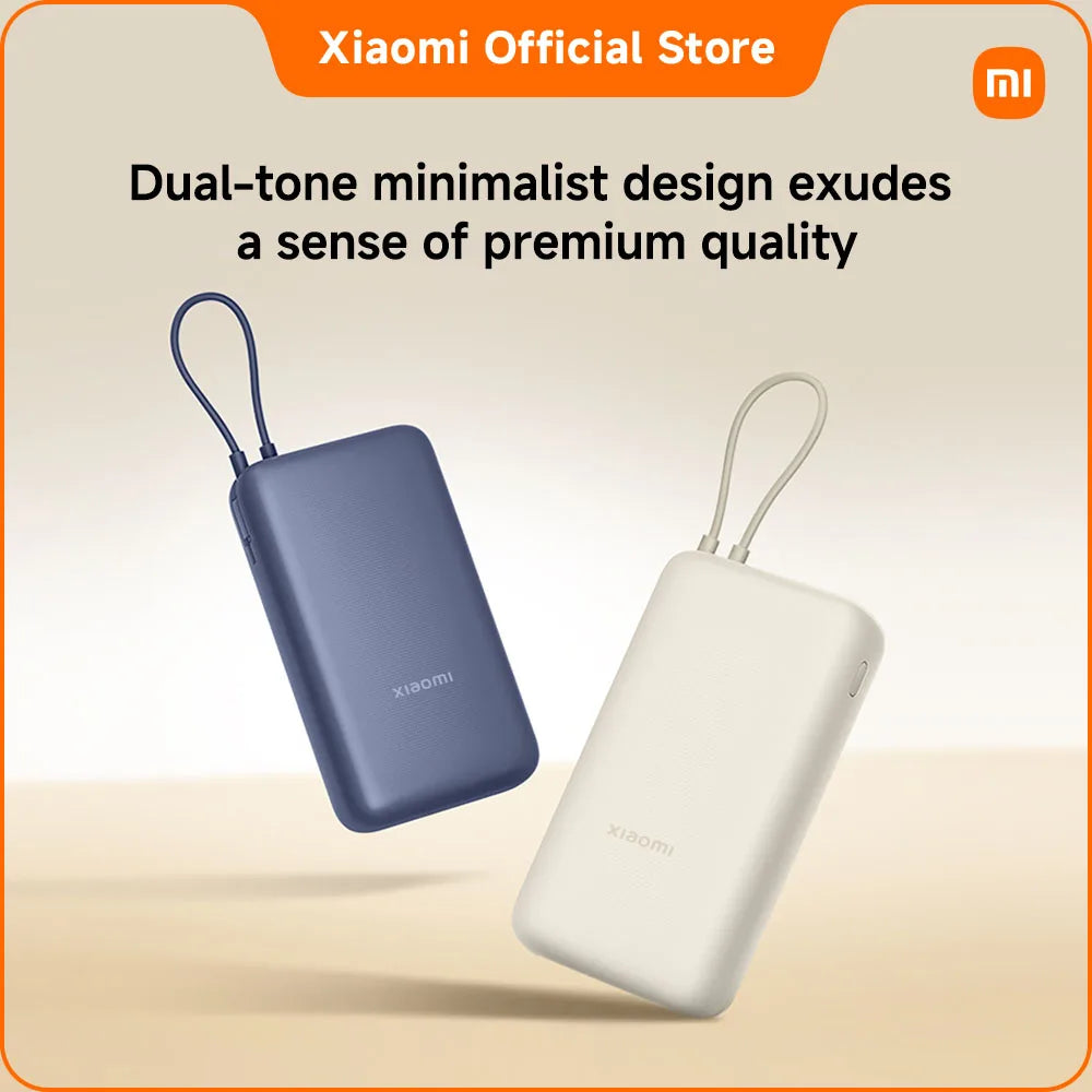 20000mAh Fast Charging Power Bank with Built-in Cable - Blue Tidesmit