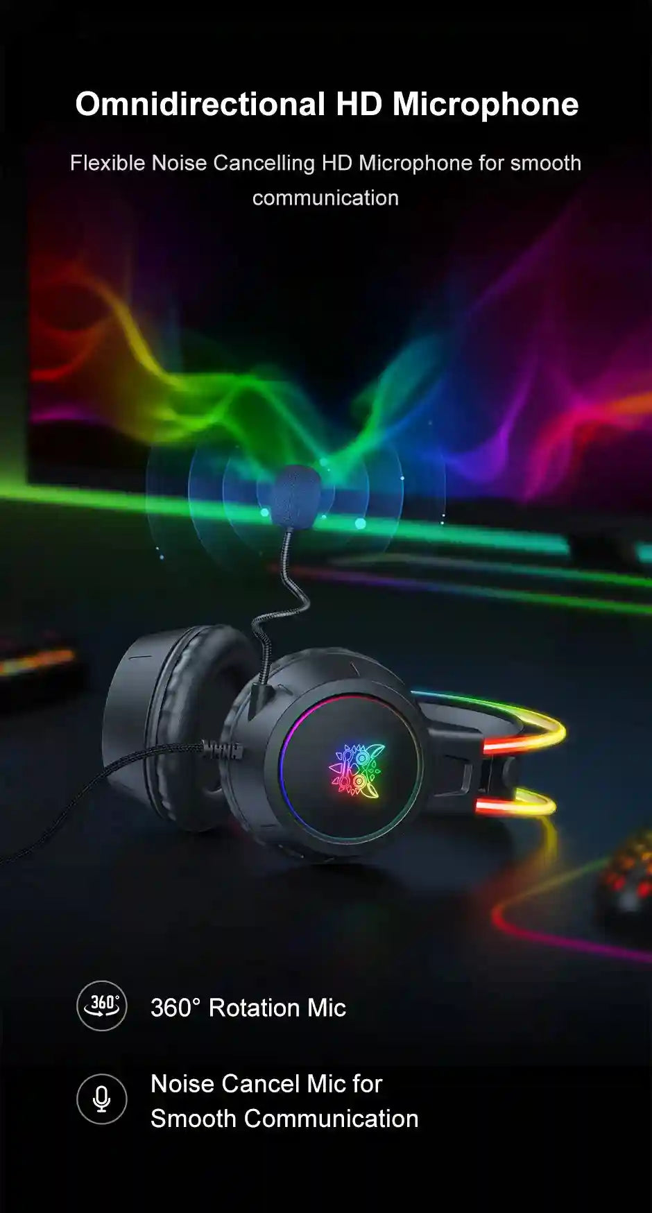Pink Cat Ear Gaming Headset | Wireless Over-Ear Headphones with Mic Tidesmit