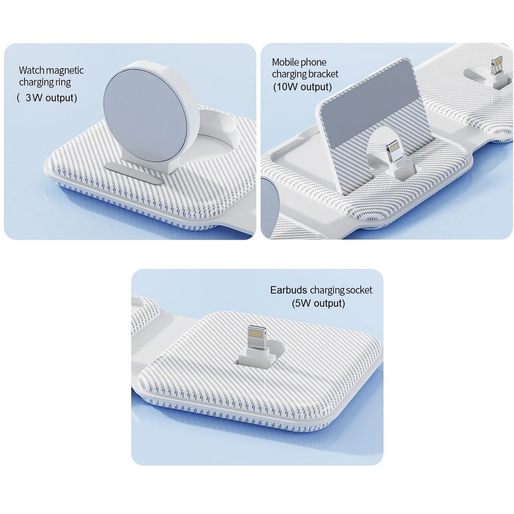 3-in-1 Foldable Wireless Charging Station for iPhone and Apple Watch Tidesmit