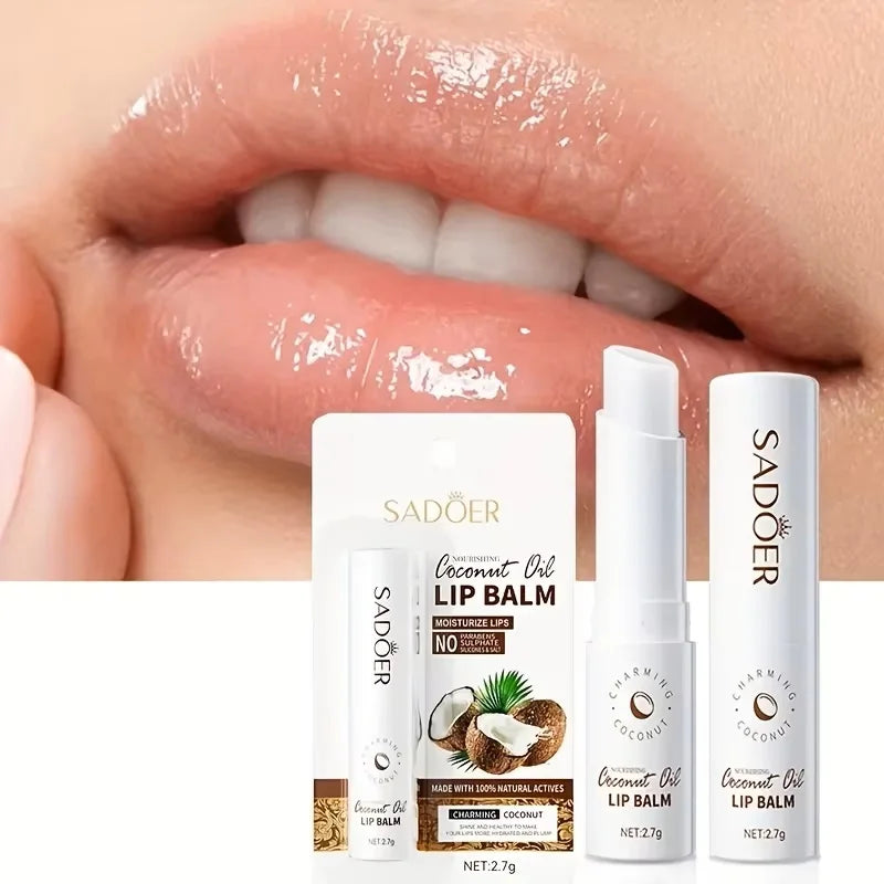 Moisturizing Coconut Lip Balm Set - 4pcs Nourishing Lip Treatment Lip Care Tidesmit