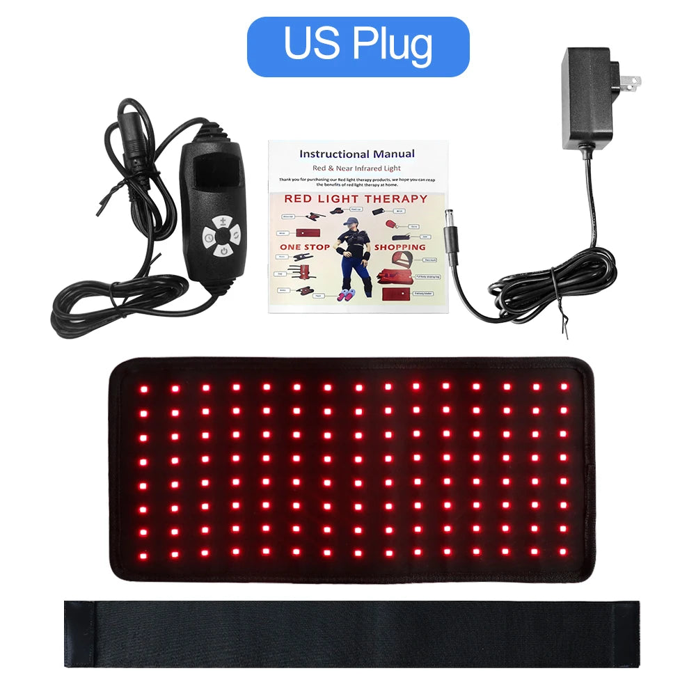 Red & Infrared 120pcs LED Light Therapy Belt 850nm 660nm Back Wrap Burn Fat Wrap Slimming Machine Waist Heat Pad Full Body