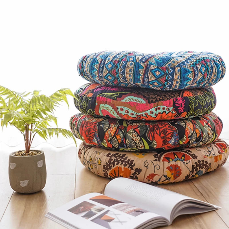 Round Floor Cushion Pillow Thickened Tatami Yoga Mat for Meditation Machine Washable Seat Cushion Office Sleeping Mat