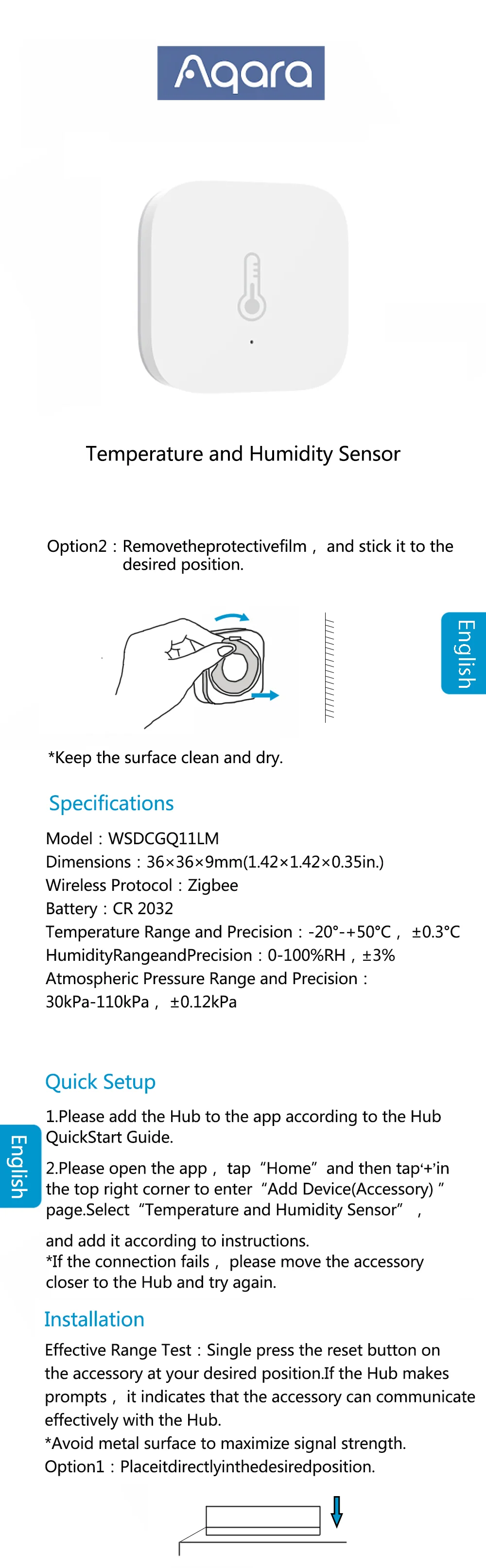 Aqara Temperature Humidity Sensor Zigbee Smart Air Pressure Environment Smart Control Smart Home For Xiaomi Mi home Homekit App
