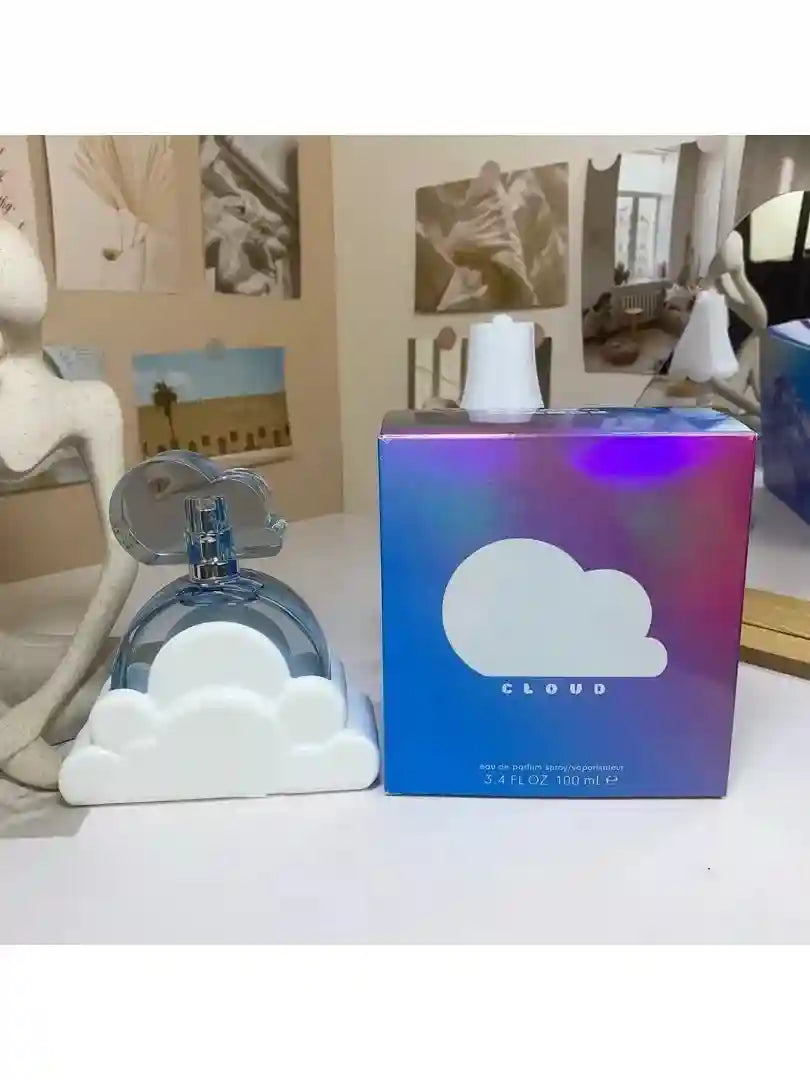 Classic Brand Ariana White Cloud 100ml EDP: Ladies' perfume in a unique cloud-shaped bottle with iridescent box.