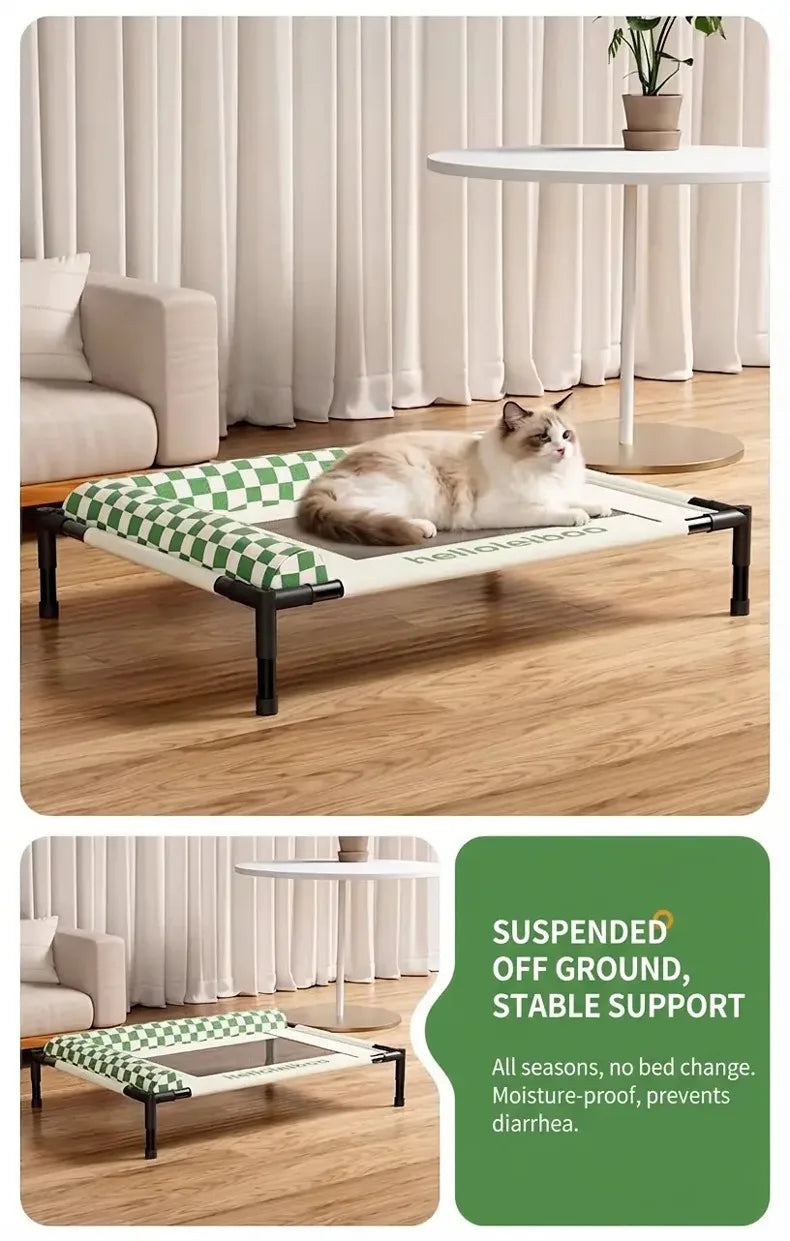 New Style Raised Mesh Cat Dog Off-The-Ground Pet Bed Removable And Washable Breathable Pet Sofa Moisture-Proof With Pilloww