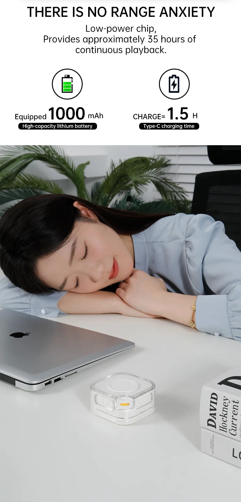 White Noise Machine with Bluetooth Function, Bluetooth Speaker, Sleep Aid Machine with Night Light for baby Adults