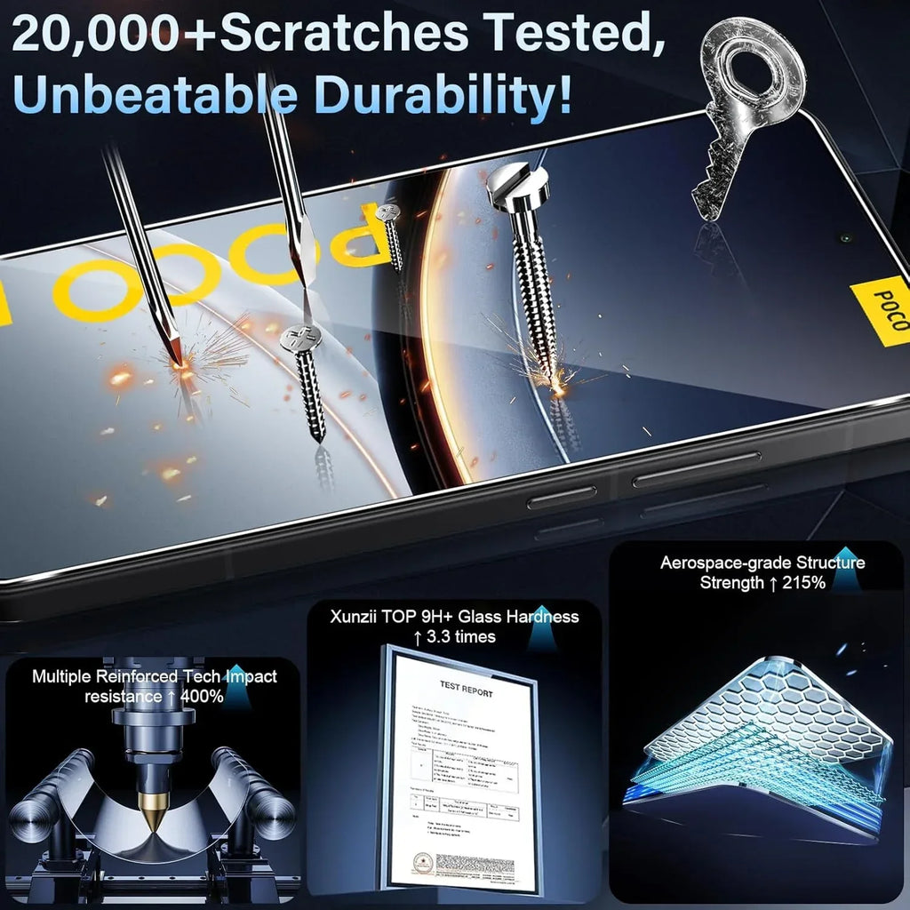 Poco F7 Tempered Glass Screen Protector - 9H Hardness Case-Friendly Film Tidesmit