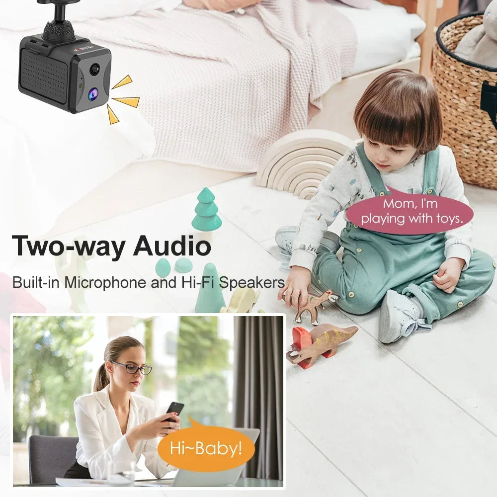 LS VISION Ubox Mini 4G Security Camera SIM Card or Wifi  HD Surveillance Camera 3800mAh Battery Low Power Voice Intercom CCTV