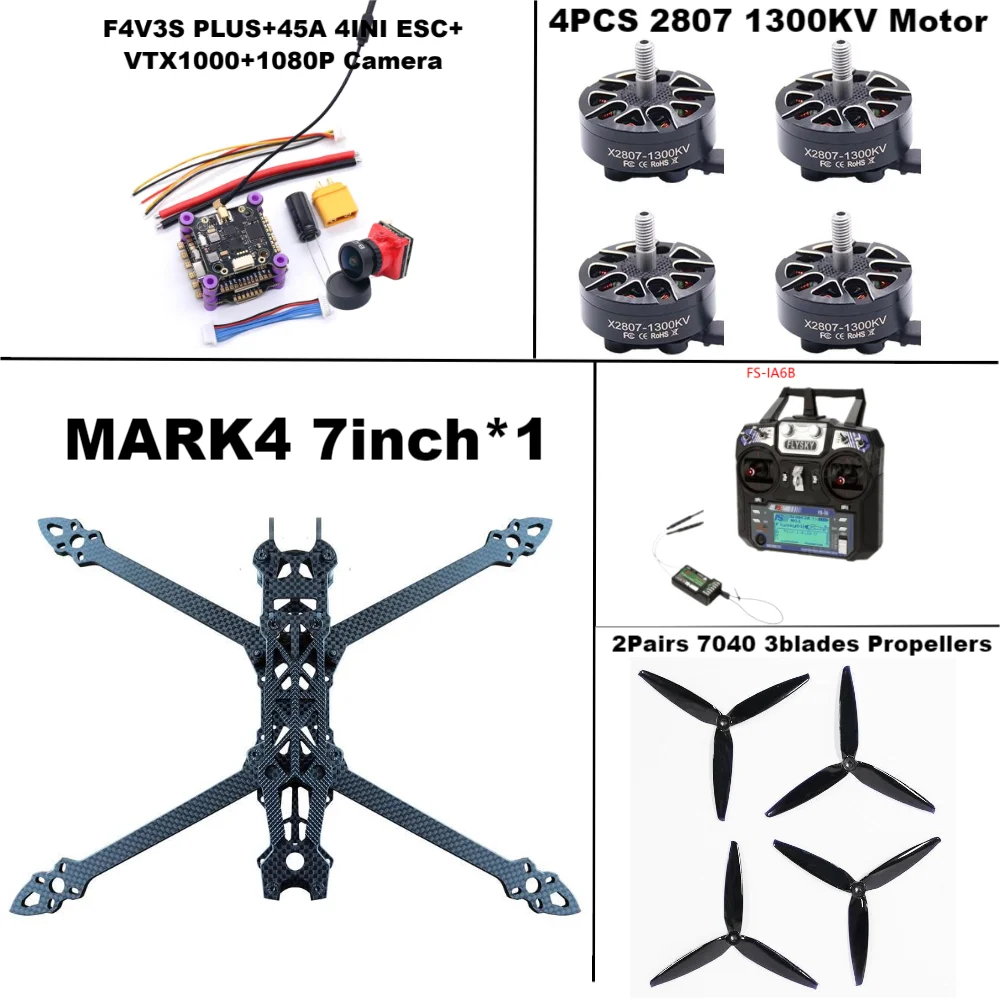 7-Inch FPV Racing Drone Kit with Carbon Fiber Frame - Tidesmit PLUS 45A Package L Tidesmit