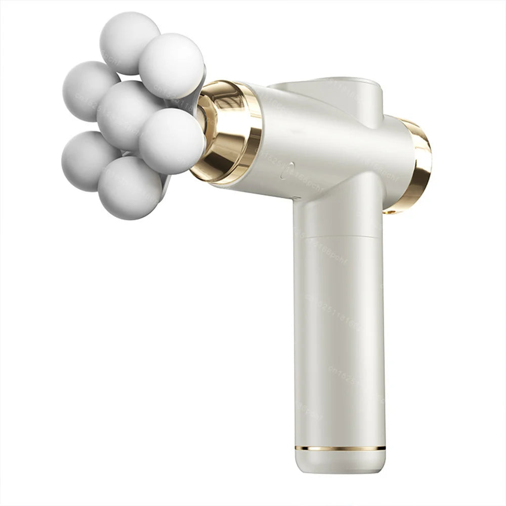 Electric Massage Gun - 9-Speed Deep Tissue Muscle Recovery Tool White Fascia Gun Tidesmit