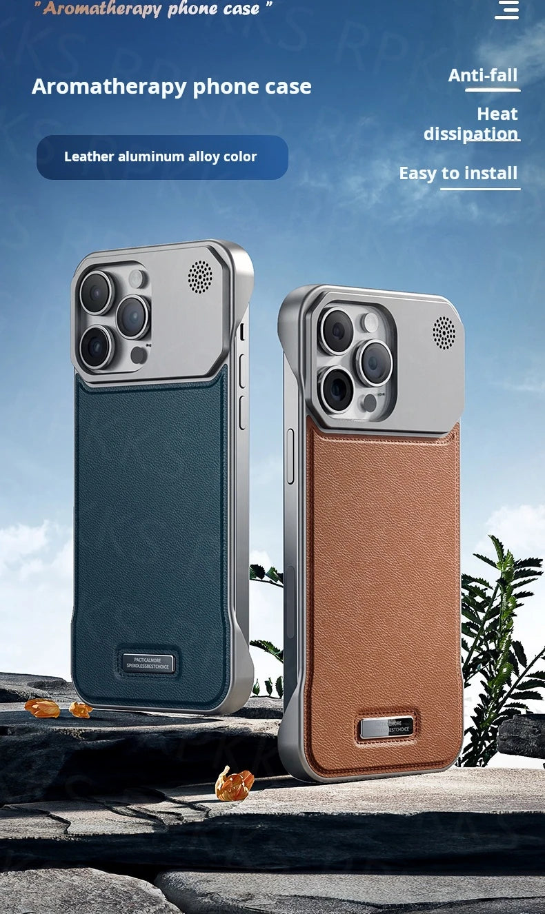 iPhone 15 Leather Aromatherapy Case with Magnetic MagSafe Protection Tidesmit