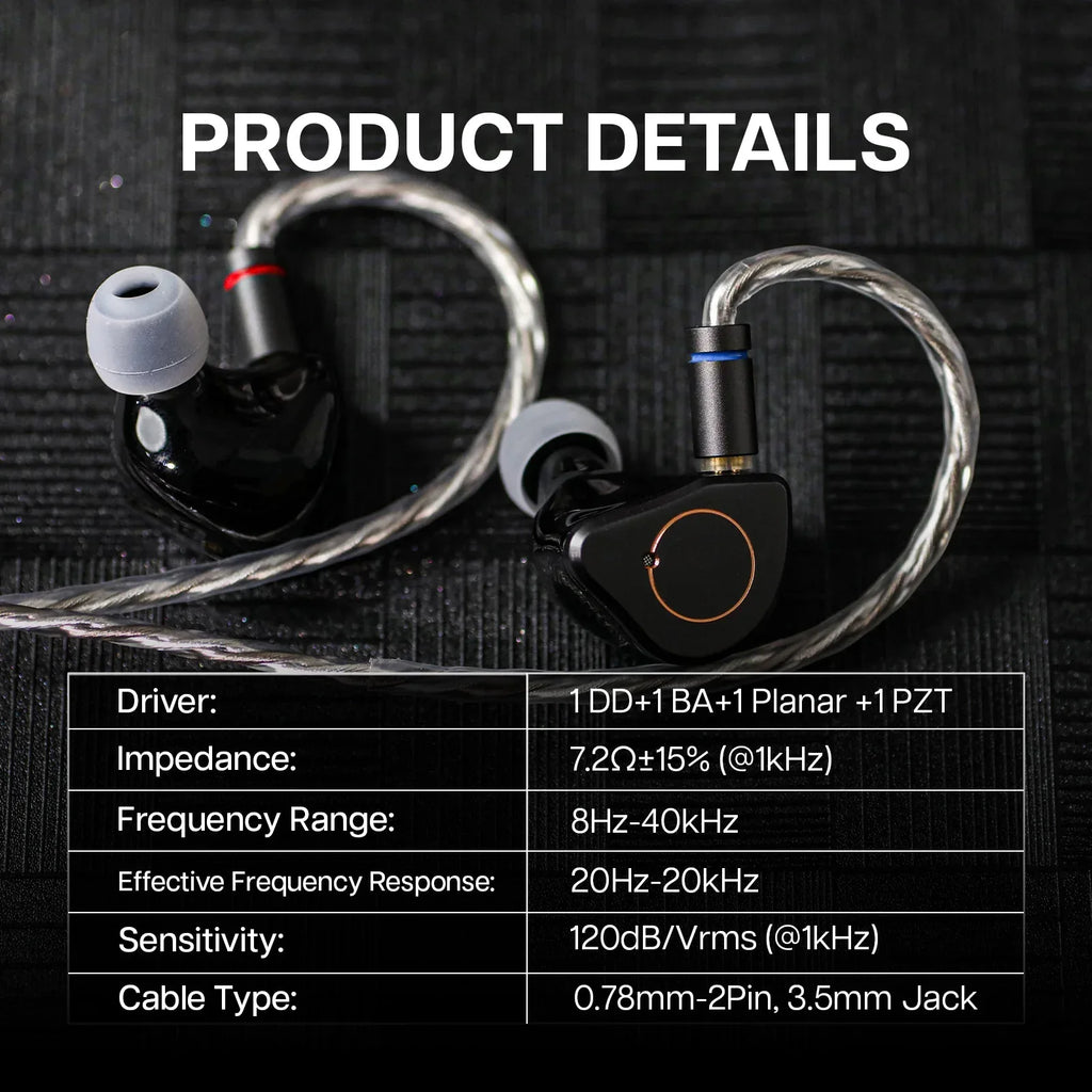 SIMGOT SuperMix 4 Hybrid IEMs: 4-Driver HiFi Wired Earphones | Tidesmit Tidesmit