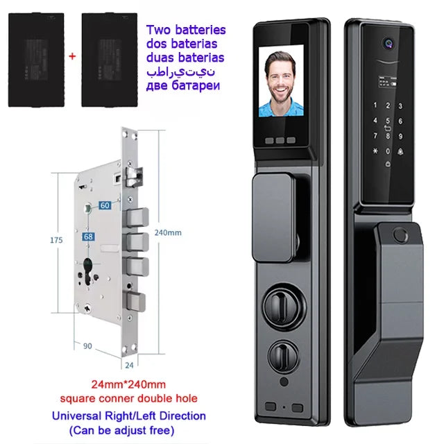 Waterproof Outdoor Smart  Lock Wifi Alexa Tuya APP Aluminium Alloy Material Fingerprint Password Smart Door Lock With Camera