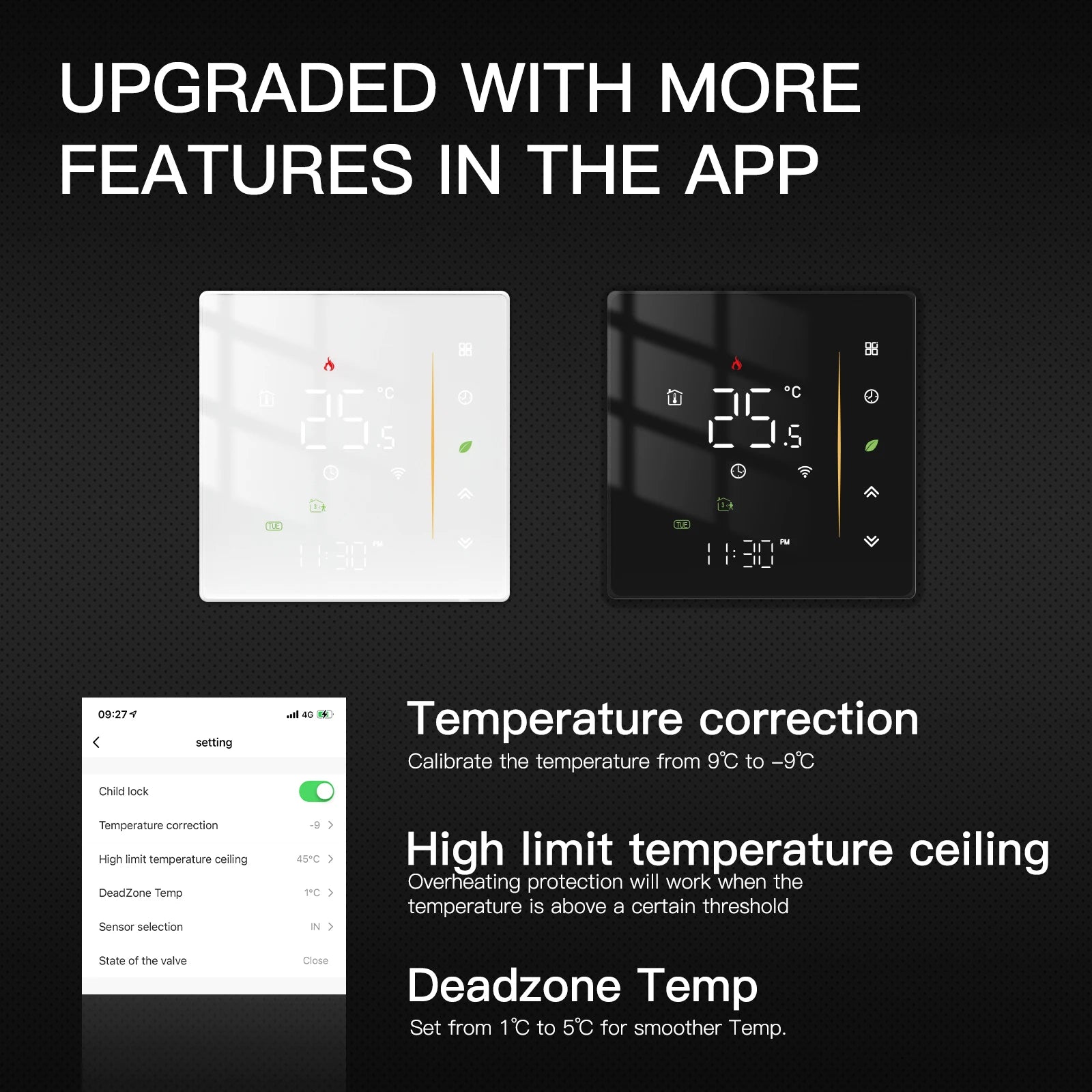 Zigbee Smart Thermostat for Floor Heating - App-Controlled Humidity Tidesmit