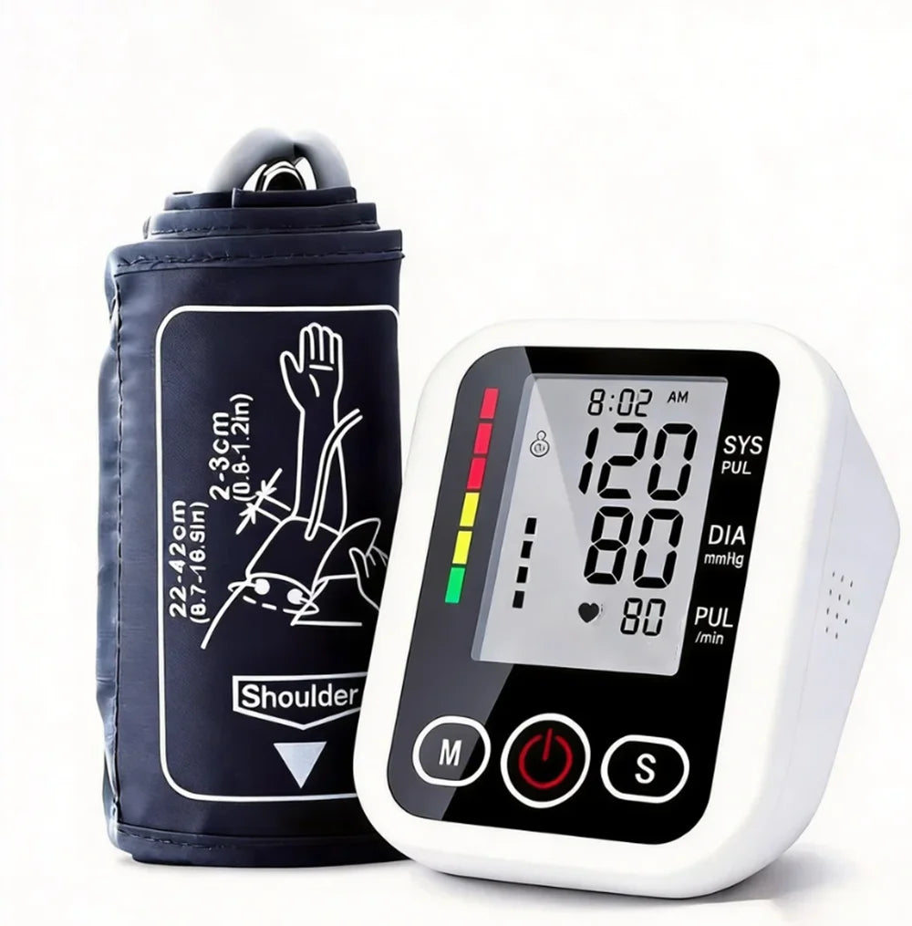Blood Pressure Machine, Automatic Digital Upper Arm Blood Pressure Monitor with Adjustable Large Cuff