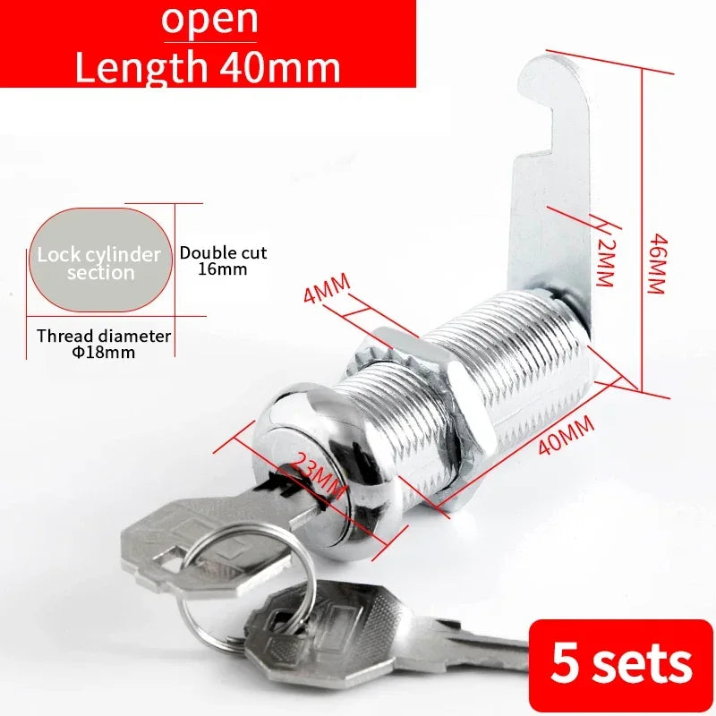 5/20/100SETS 16mm 20mm 25mm 30mm 35mm Metal Rotary Key Switch Push Button Lock Switch Latching Cylinder Cabinet Security Locker