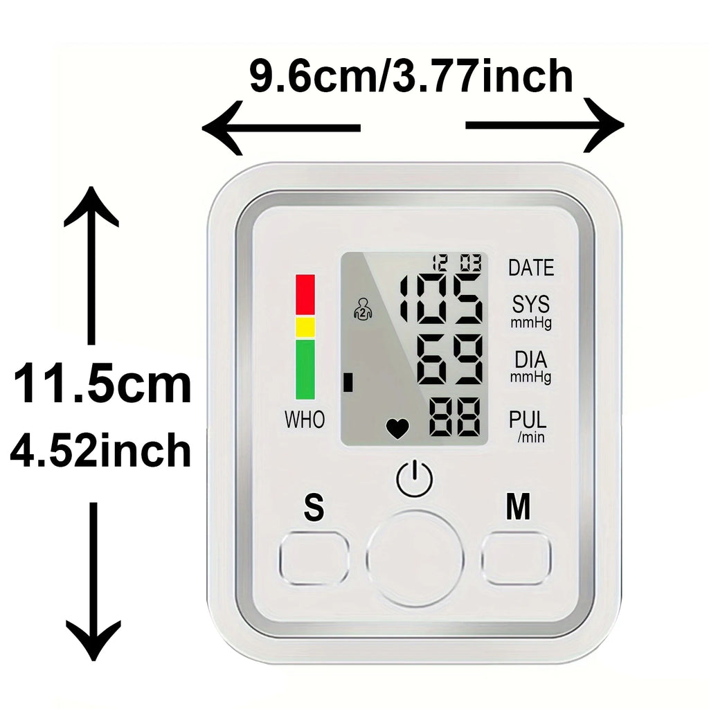 Blood Pressure Monitor Upper Arm Automatic BP Cuff Machine with LED Display for Home Use Health Care