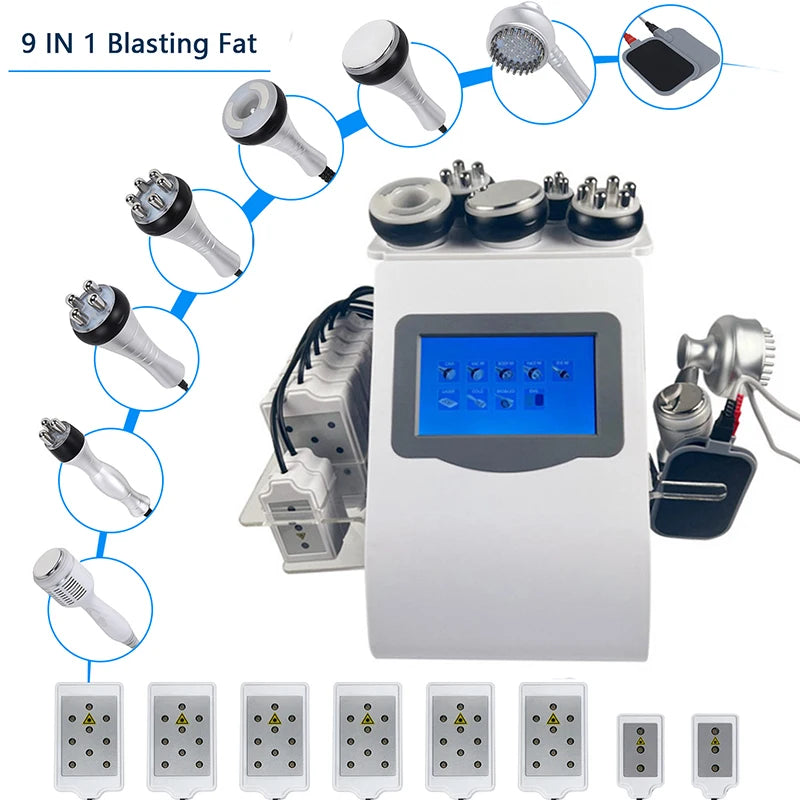 9-in-1 Ultrasonic Cavitation Machine for Professional Body Slimming Body Shaping Massage Equipment Tidesmit