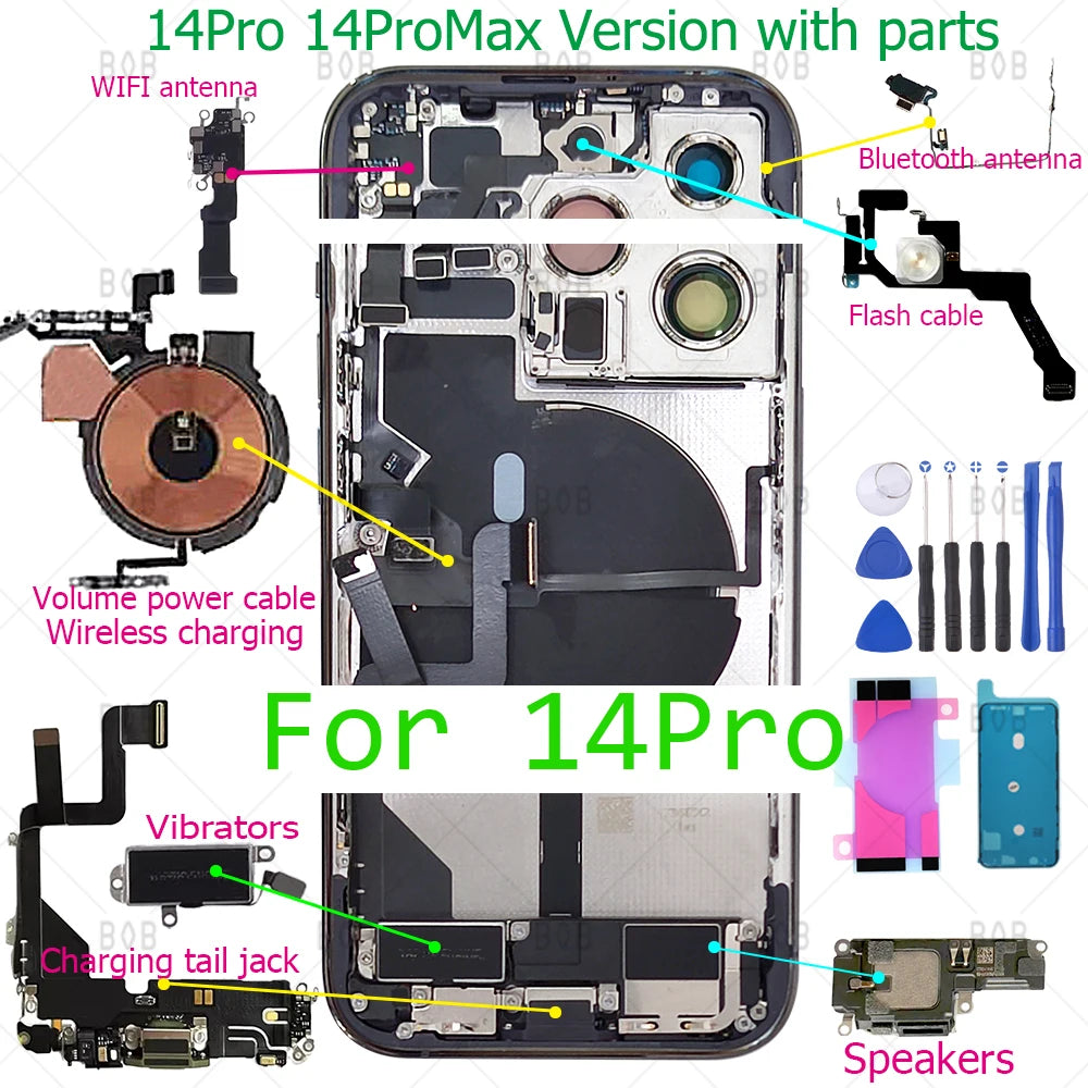 iPhone 14 Pro Max Back Housing Replacement Kit with Flex Cable Tidesmit