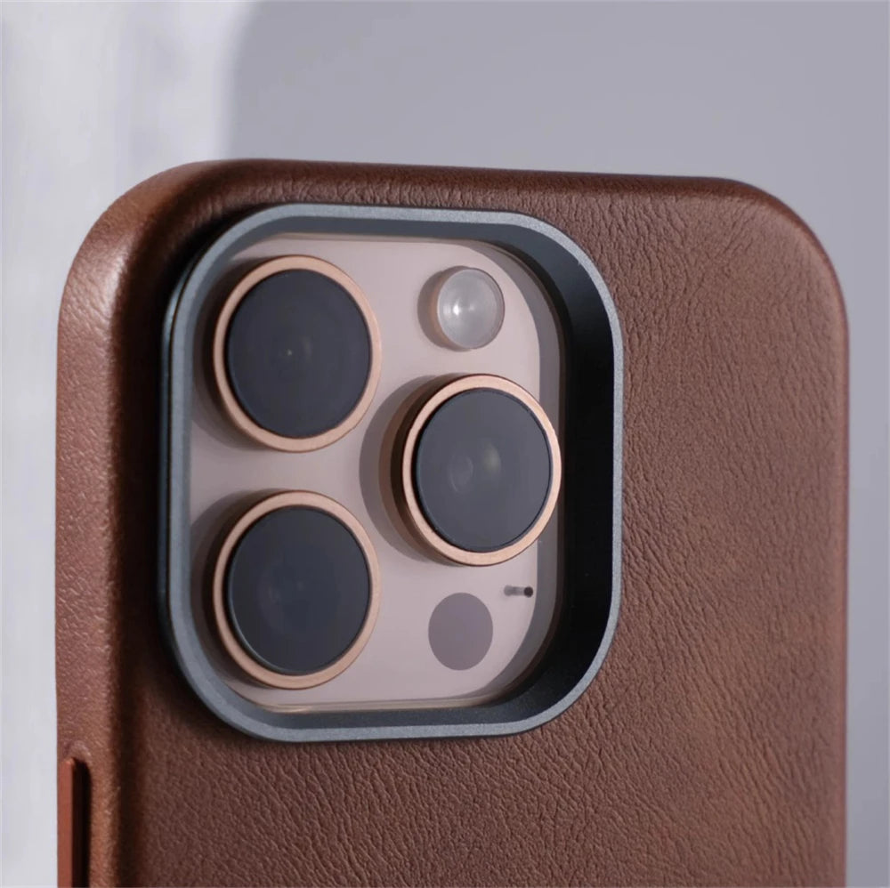 Magnetic Leather Case for iPhone 17 Pro Max with Alloy Lens Protection Tidesmit