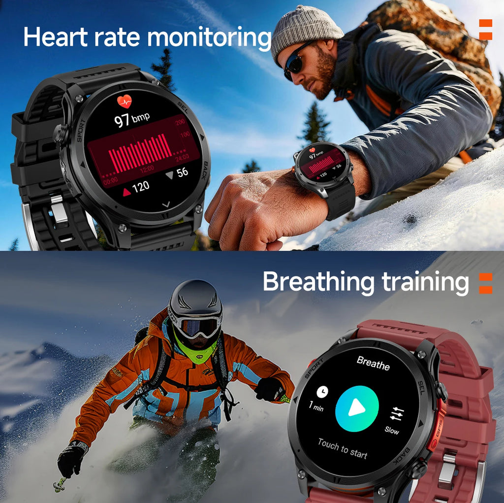 LIGE New Global Hiking Smart Watch 1.46''HD Screen 530mAh Battery GPS Path Track Outdoor Sport Fitness Waterproof Smartwatch Men
