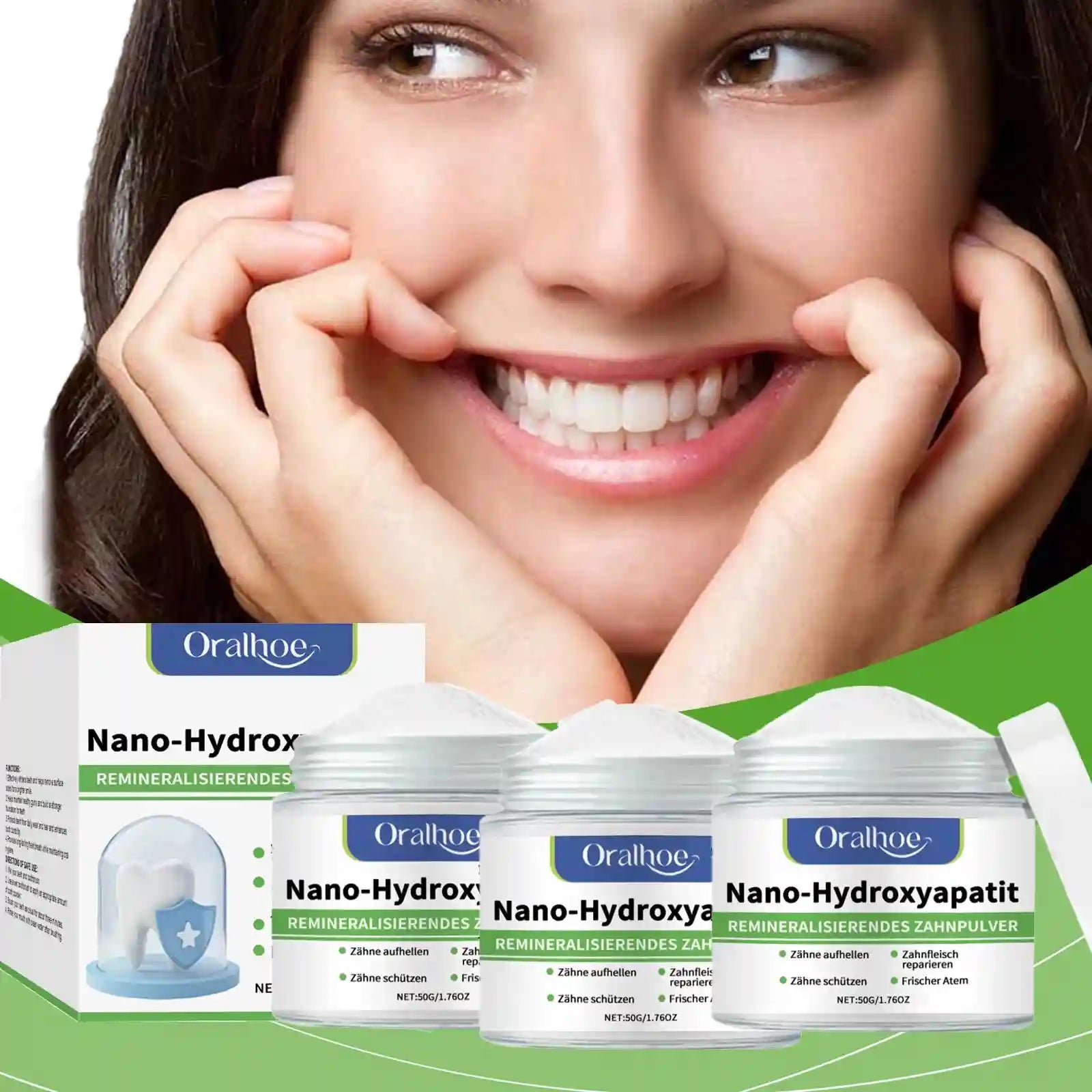 Tidesmit Hydroxyapatite Teeth Whitening Powder for professional stain removal and fresh breath dental care