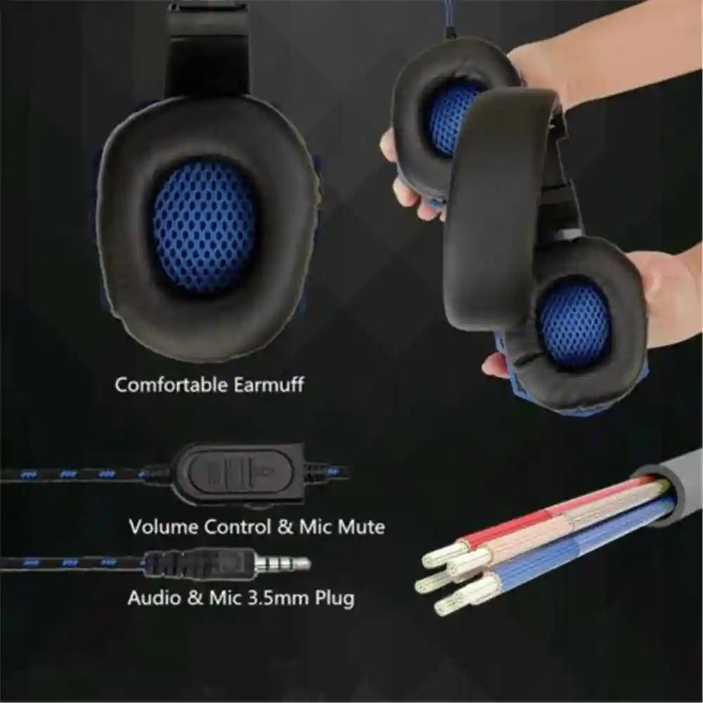 Wired Gaming Headphones with Mic – Adjustable Bass PC Over-Ear Headset Tidesmit