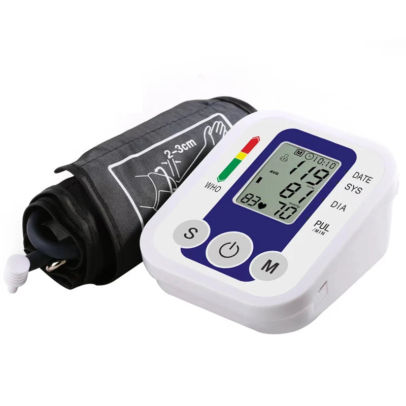 Automatic Digital Arm Blood Pressure Monitor Tonometer Meter Sphygmomanometer LCD Portable Health Care Pulse Meter BP Monitor