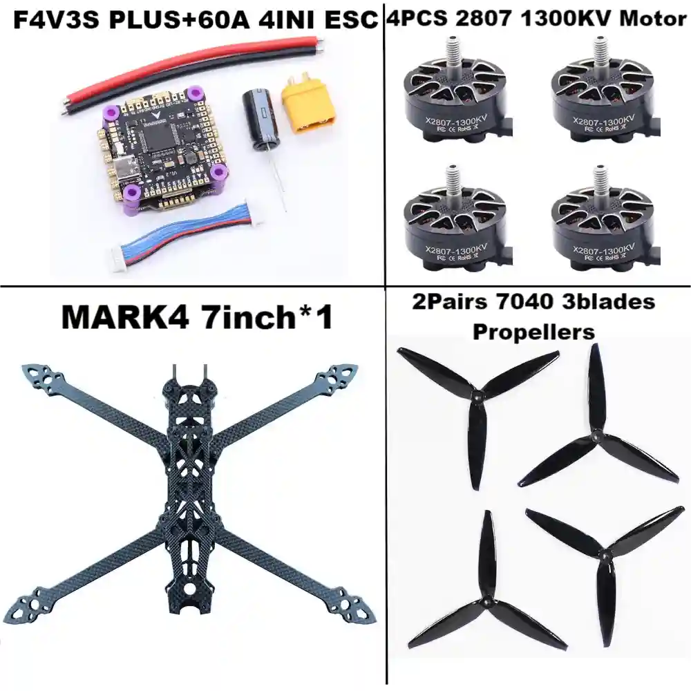 7-Inch FPV Racing Drone Kit with Carbon Fiber Frame - Tidesmit PLUS 60A Package G Tidesmit